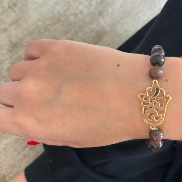 Jennifer Zeuner brown beads with hamsa bracelet - Picture 1 of 3